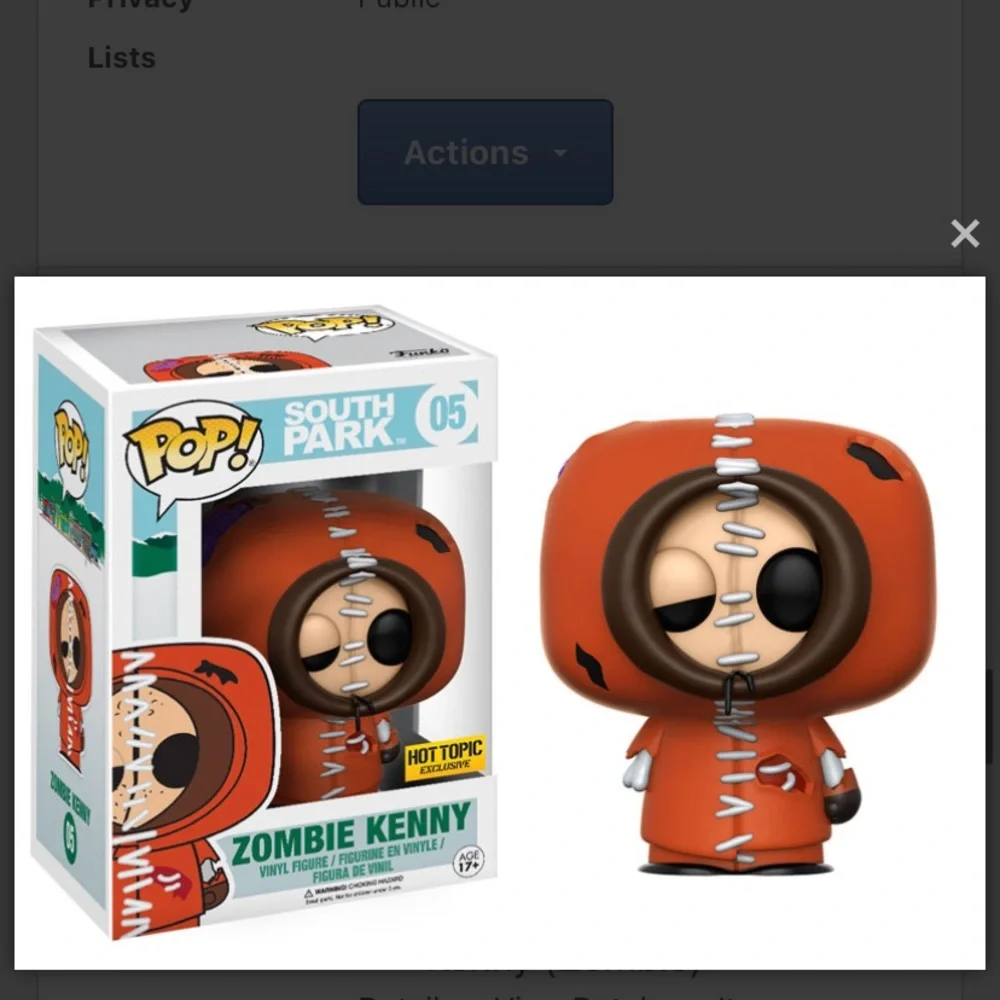 Funko Pop Zombie Kenny #05 South Park Exclusive Figure - Picture 2 of 9